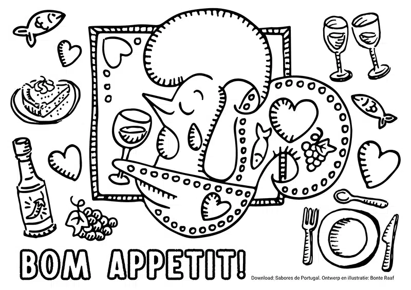 Kleurplaat - #ChicoandGomezVakantiepuzzels | SaboresDePortugal.nl Sabores de Portugal Kleurplaat