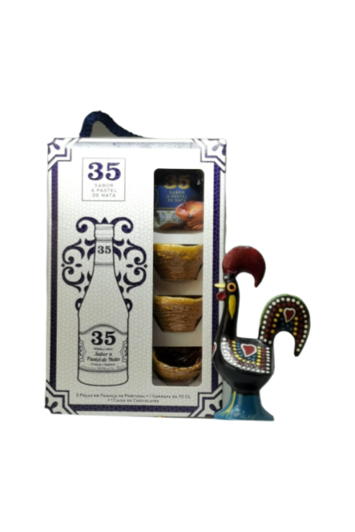 Licor 35 - Pastel de Nata Likeur | Pack Met 3 Ceramische Cups & Chocolade | SaboresDePortugal.nl