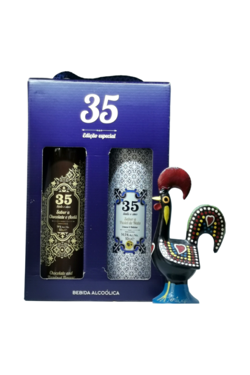 Licor 35 - Pastel de Nata Likeur | Pack Original & Chocolade Hazelnoot | SaboresDePortugal.nl