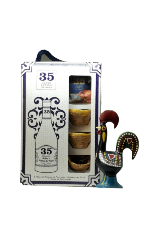 Licor 35 - Pastel de Nata Likeur | Pack Met 3 Ceramische Cups & Chocolade | SaboresDePortugal.nl